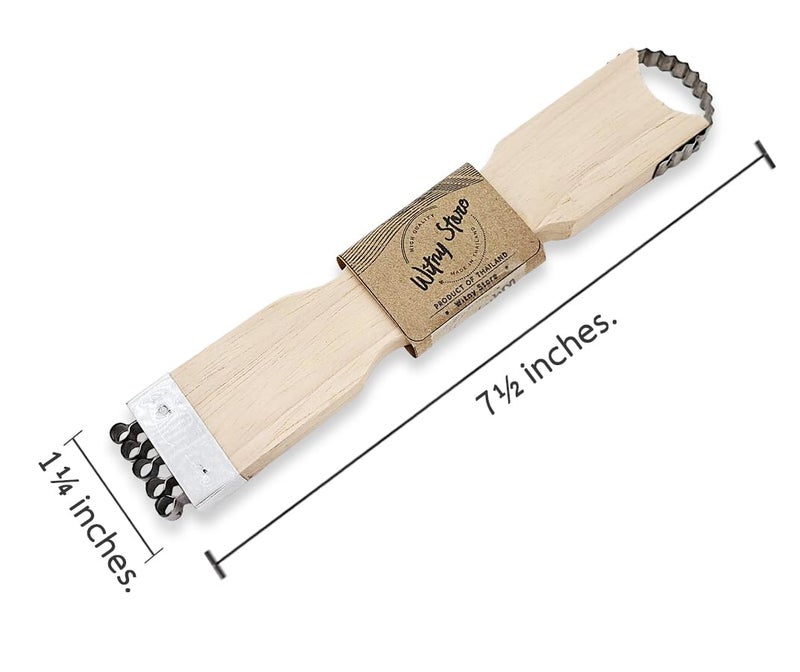 WitnyStore Coconut Grater - Vintage Kitchen Tool - Thai Traditional Style Multipurpose Easy to Use Portable Wooden Hand Held Scraper and Shredder for Fresh or Baby Coconut Meat - 7 x 1.5 x 0.5 inches - Image 3